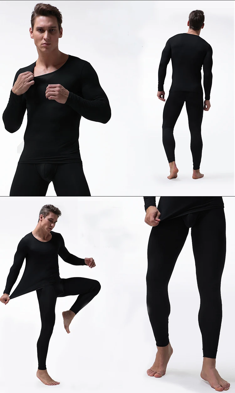 mens long underwear sets Mens Thermal Underwear Sets Male Winter Warm O-neck Underwear Suit Trousers Modal Man Thin Section Long Johns M-3XL 2017 cotton long underwear