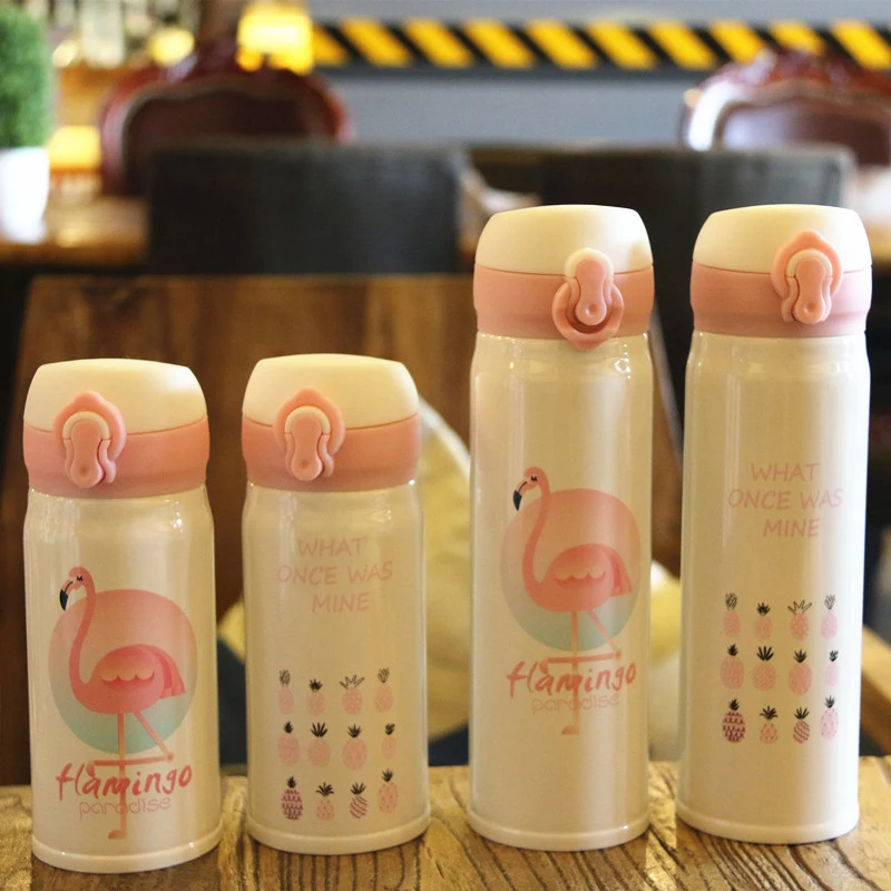 New-Thermos-Cup-Cartoon-Flamingo-Cup-Vacuum-Flask-Cup-Stainless-Steel-Water-Bottle-Travel-Coffee-Mug