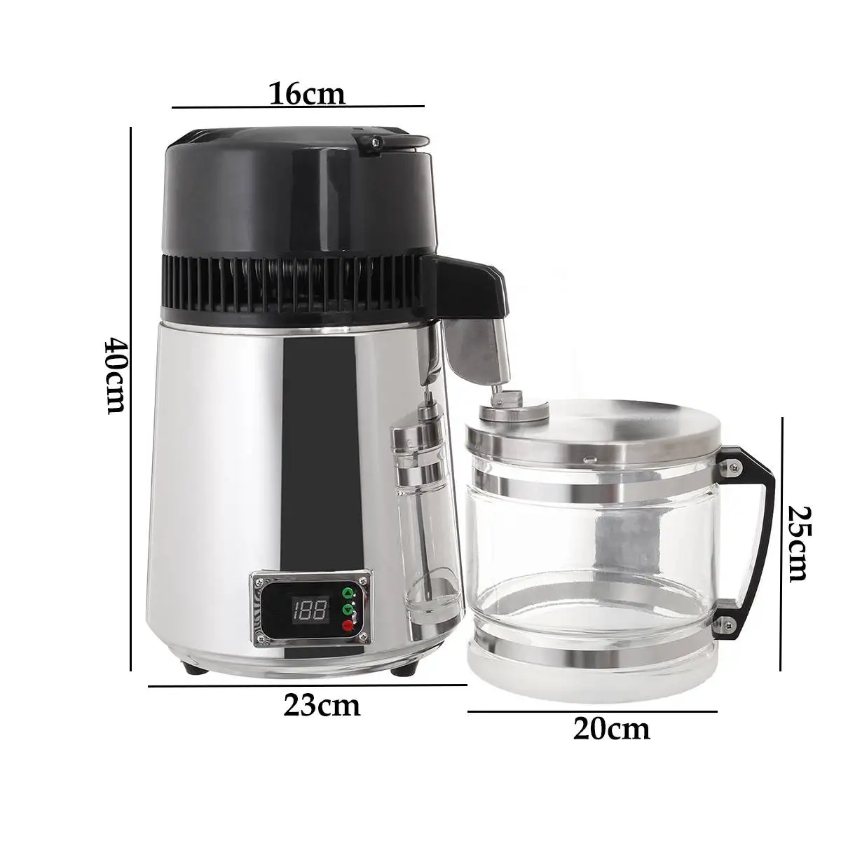  4L Pure Water Filters Distiller Electric Stainless Steel Household Water Purifier Container Filter  - 4000170982035