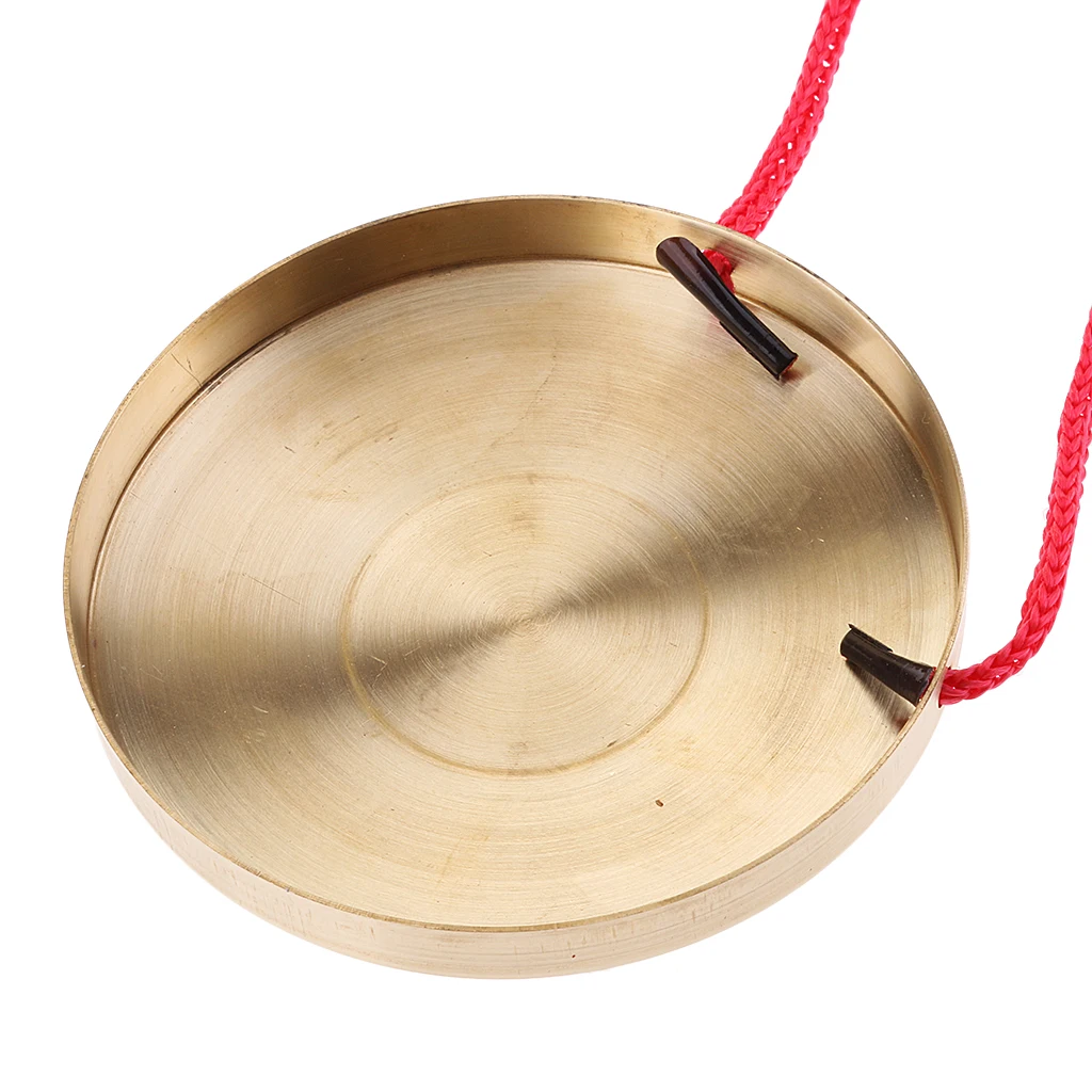 Wind Gong with Red Rope Hand Cymbals Mini for Kids Children Rhythm Training Percussion Musical Instruments