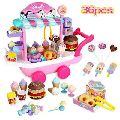 36 шт. миниатюрная, десертная автомобиля Кухня ToysIce крем десерт для девочек миниатюрная, десертная корзину Кухня развивающие игрушки