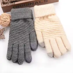 Перчатки мужские зимние толстые Печатные Простые универсальные мягкие модные теплые вязаные перчатки мужские s тачскрин высокое качество