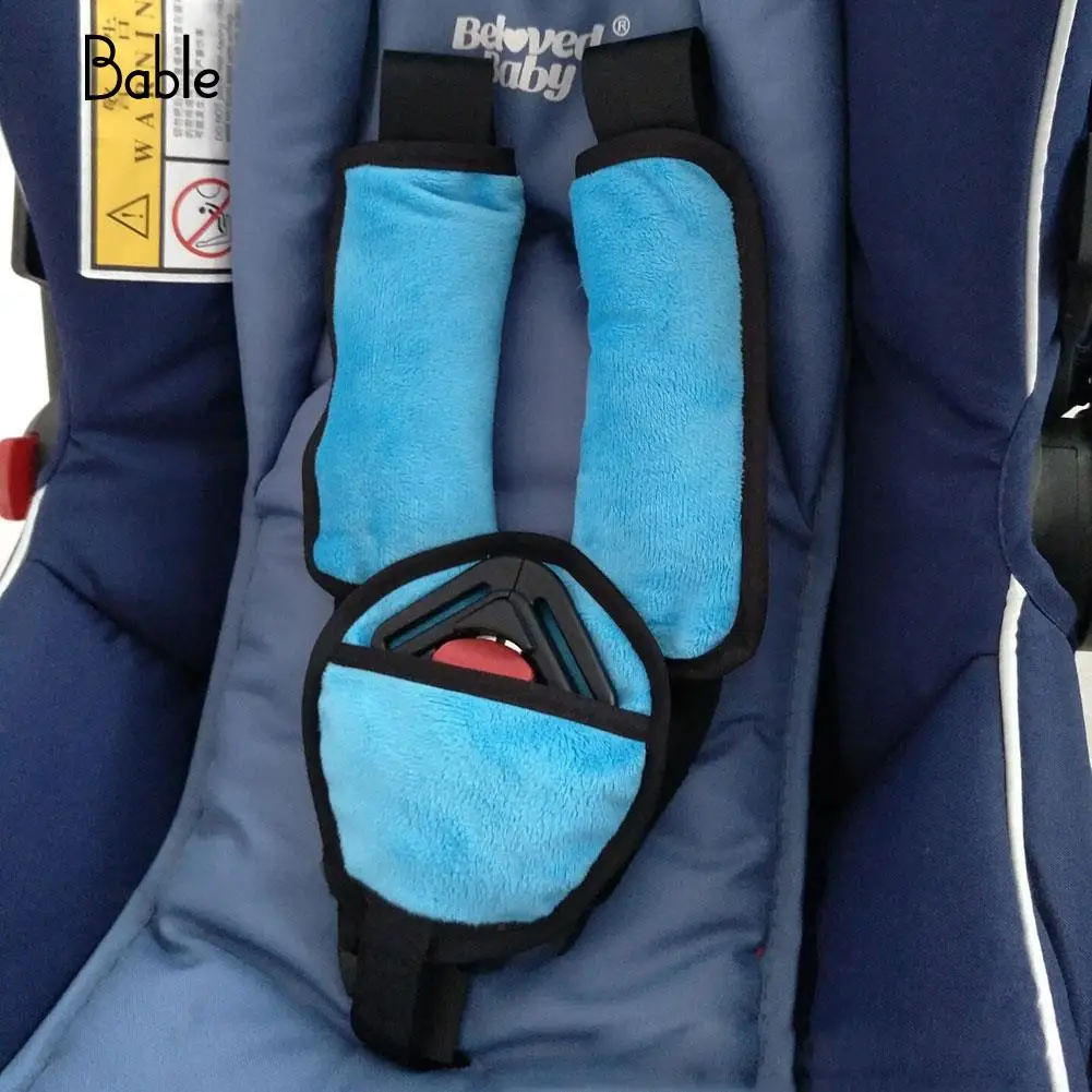 

3pcs Car Baby Child Safety Seat Belt Shoulder Cover Protector For Baby Stroller Protection Crotch Seat Belt Cover Car Styling