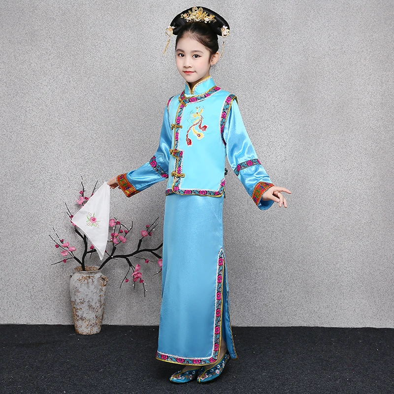 Китайский Hanfu платье сказочные народные танцевальные костюмы для детей винтажный Традиционный китайский древний костюм сценическое платье