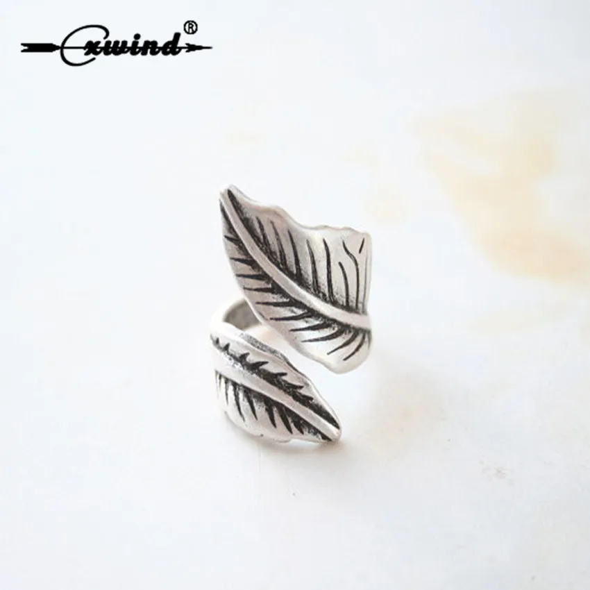 Cxwind кольцо бохо Ретро Регулируемый широкий лист Кольцо Boho Bague античный