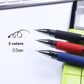 

12Pcs Gel Pen 0.5mm Head Liquid-Ink Black Blue Red School Students Teachers Homework Test Office Fine Point Pens Deli S55