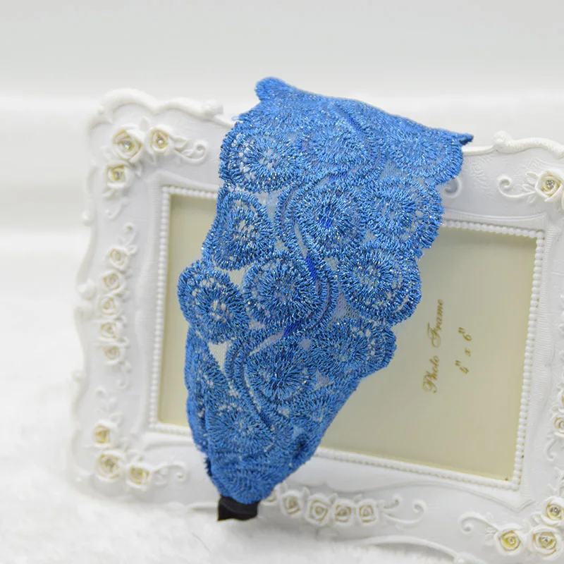 

New Arrive Big Wide Hairbands Lace And Net Hairbands For Women Sexy Hollow-out Lace Hair Hoop Hair Accessories Dance Party