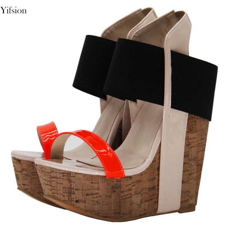 Ouvert forme Plate 4 Couleurs Hauts Sandales Partie 5 À 2018 La Yifsion Femmes 10 Talons Bout Nous Chaussures Taille Coins D0088 Bal De Plus Mélangées Colors Mixed EqvPt