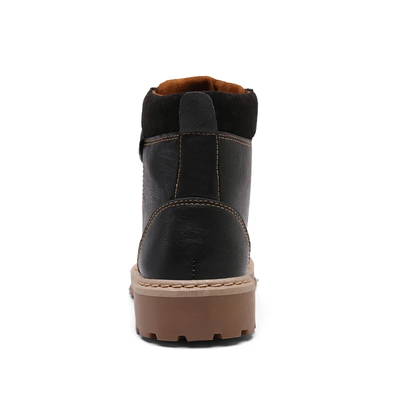 Shoes Men Snow Boots Pu Leather Winter Warm Safty Shoes With Fur Motorcycle Men Work Ankle Boot Doc Martins Autumn Men Oxfords