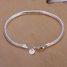H159 горячие продажи тонкой с серебряным покрытием Jewelry цена завода 925 Подвески Мода 4 мм змея браслет кости/ага
