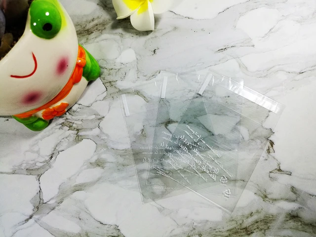 Us 1 83 100pcs Lot White Transpa Self Adhesive Clear Plastic Cookies Cellophane Bags Party Gift Wedding Frosted Candy In