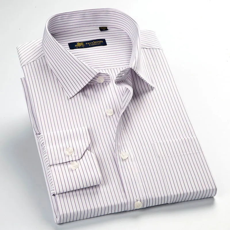 Новые мужские полосатые официальные рубашки мужские деловые рубашки классического дизайна размера плюс с длинным рукавом не железные рубашки