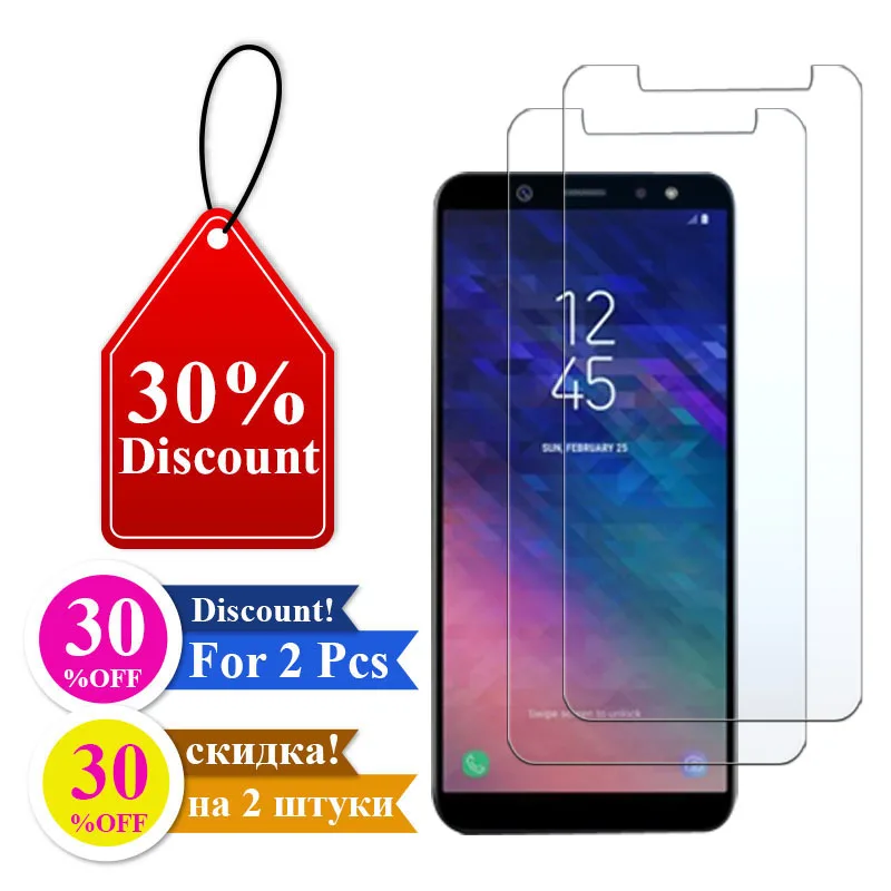 Защитное стекло для samsung a 6 7 8 плюс Защитная пленка для экрана Защитная пленка из закаленного a6 a7 a8 plus с уровнем твердости 9 H пленка 2.5D