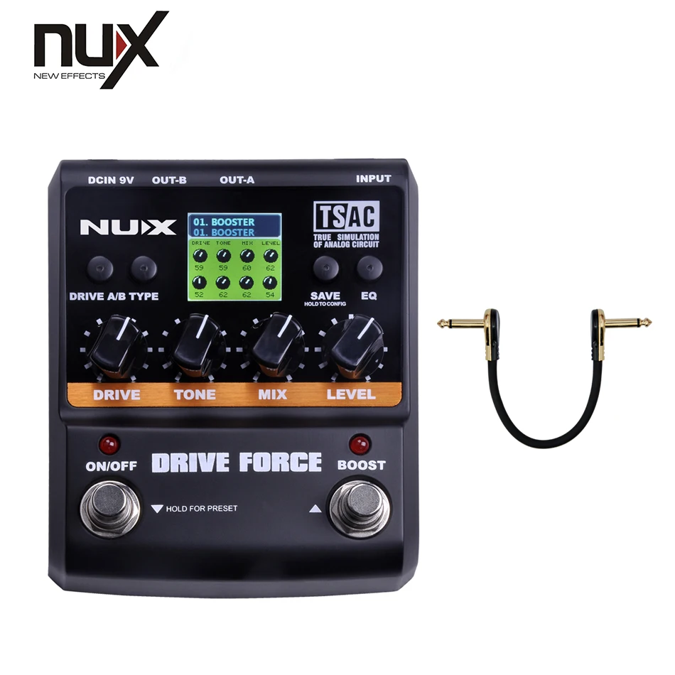 

Guitar effect pedal/ NUX Force series /Stomp Boxes / DRIVE FORCE Modeling Stomp Simulator