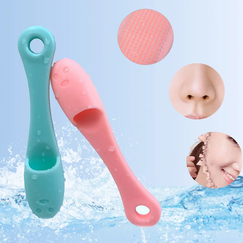 Brainbow 1pc Facial Nose Pore Cleaner Brushes Blackhead Remover Soft Silicone Finger Massage Brush Face Washing Cleansing Tools|brush for|brush