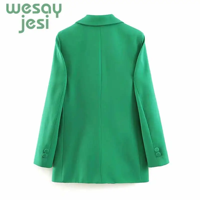 2019 Hot Sale green Women Blazer Jackets New Spring Autumn Casual Office Women Suits Slim Solid Female Jacket