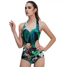 Новинка, сдельный купальник, женский,, летний, сексуальный, на бретельках, купальник, зеленый, с этническим принтом, купальник, купальник, пуш-ап, монокини