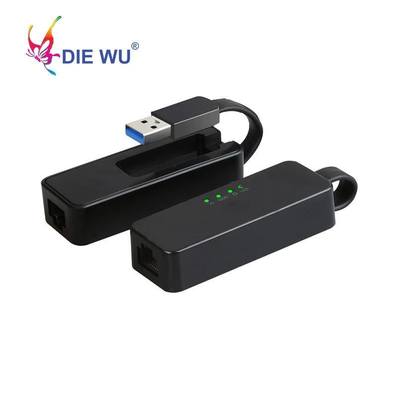 

DIEWU USB 3.0 to RJ45 Network Card Lan Adapter 10/100/1000 Mbps Ethernet Adapter Realtek RTL8153 For Tablet PC Win 7 8 10 XP