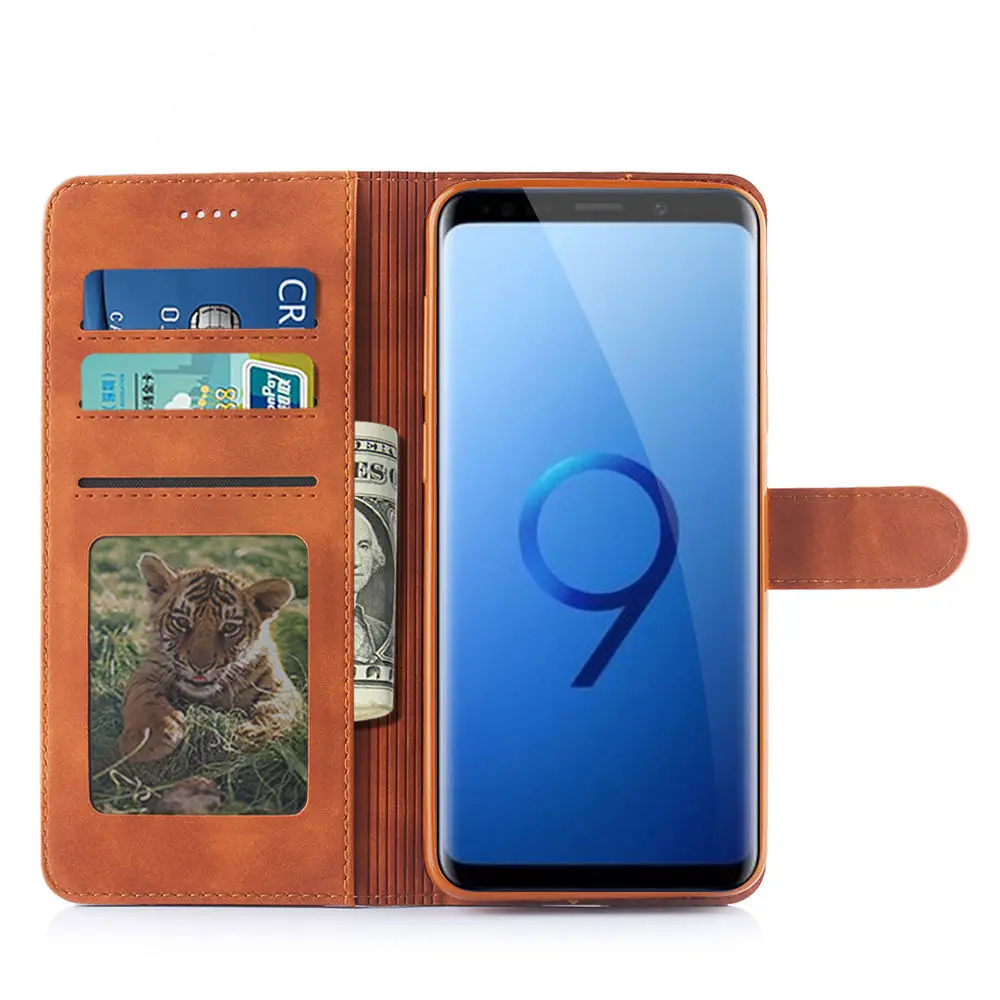 Luxury Retro PU Leather Case For Samsung galaxy S9 Flip Book Wallet Phone Cover For Samsung galaxy S9 Plus Case Samsung S9 Cover