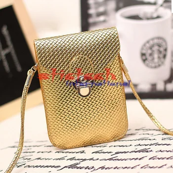 

by dhl or ems 200pcs Fluorescence Colors Women Mobile Phone Bags Fashion Small Change Purse Female Woven Bags