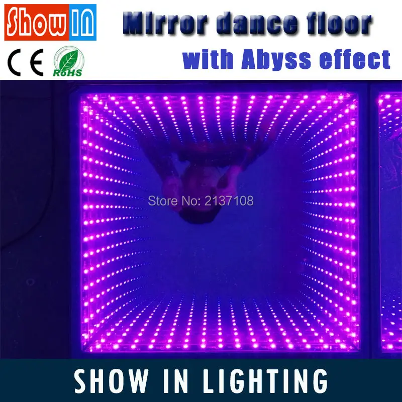 

Mirror Time Tunnel 3D LED Lighted Wedding Dance Floor DMX WIFI Mobile Control DJ Disco Party Professional Stage Lighting Fixture