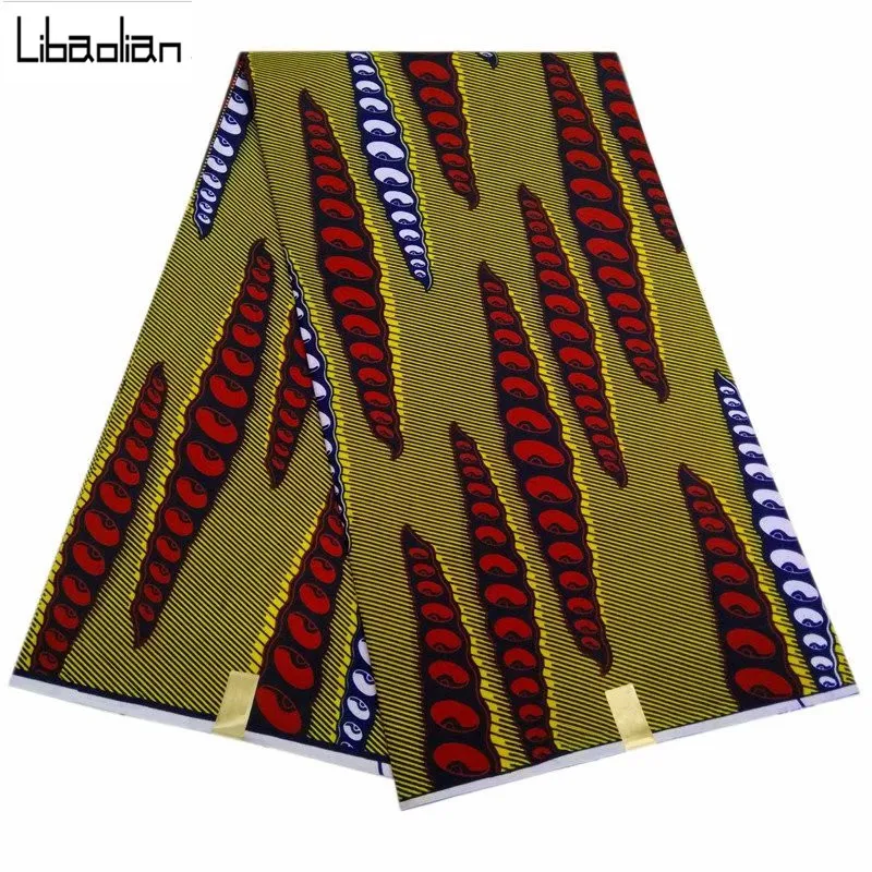 

100% Polyester Wax Prints Fabric 2018 Ankara Wax High Quality African Fabric for Party Dress 6 yards S1024-3
