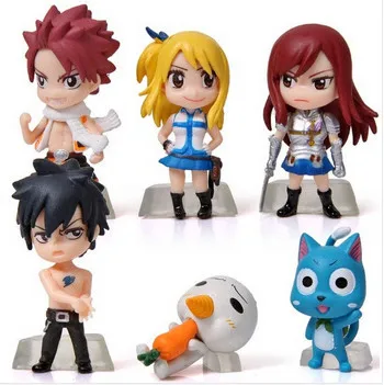 

6Pcs/Set Anime Fairy Tail Natsu / Gray / Lucy / Erza Action Figure Toy PVC Model Dolls Great Gift