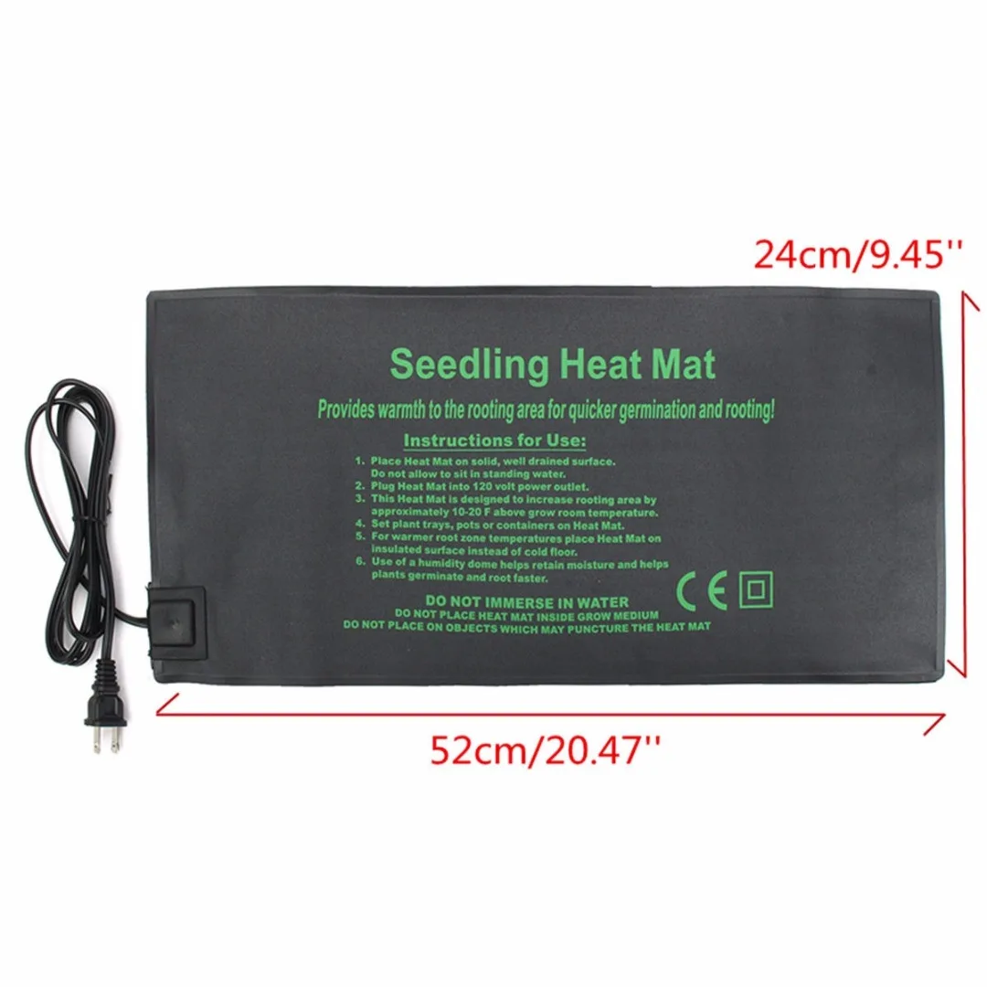 Mayitr Seedling Heat Mat Plant Seed Germination Propagation Clone Starter Pad 52X24cm