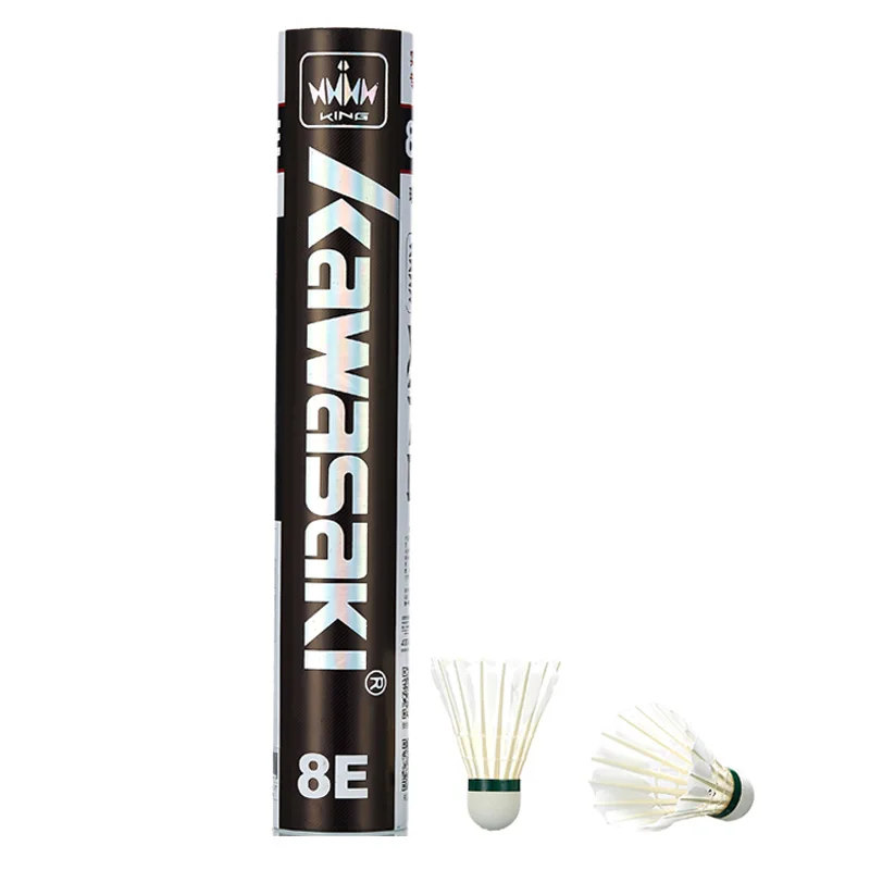 12Pcs KAWASAKI Durable Badminton Shuttlecock Goose Feather Blance Badminton Ball Speed 76 77 for Training king 8E 12Pcs KAWASAKI Durable Badminton Shuttlecock Goose Feather Blance Badminton Ball Speed 76 77 for Training king 8E