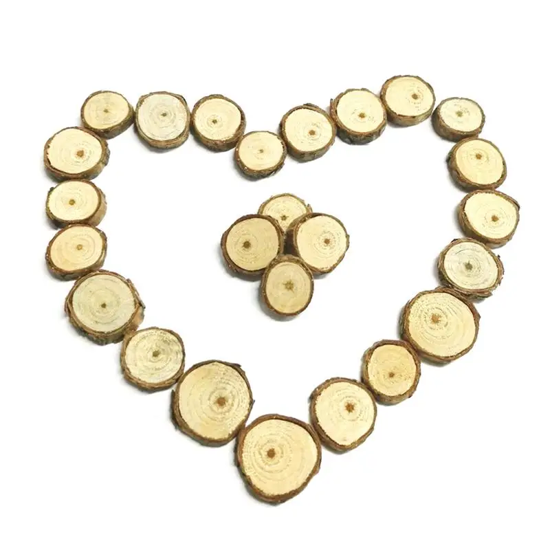 100pcs 3CM Wood Log Slices Discs for DIY Crafts Wedding Centerpieces