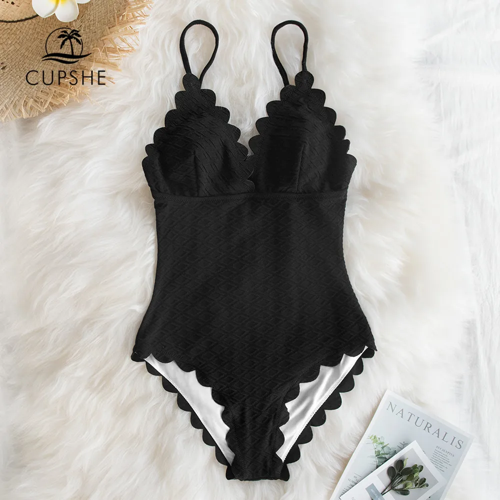 cupshe black bathing suit