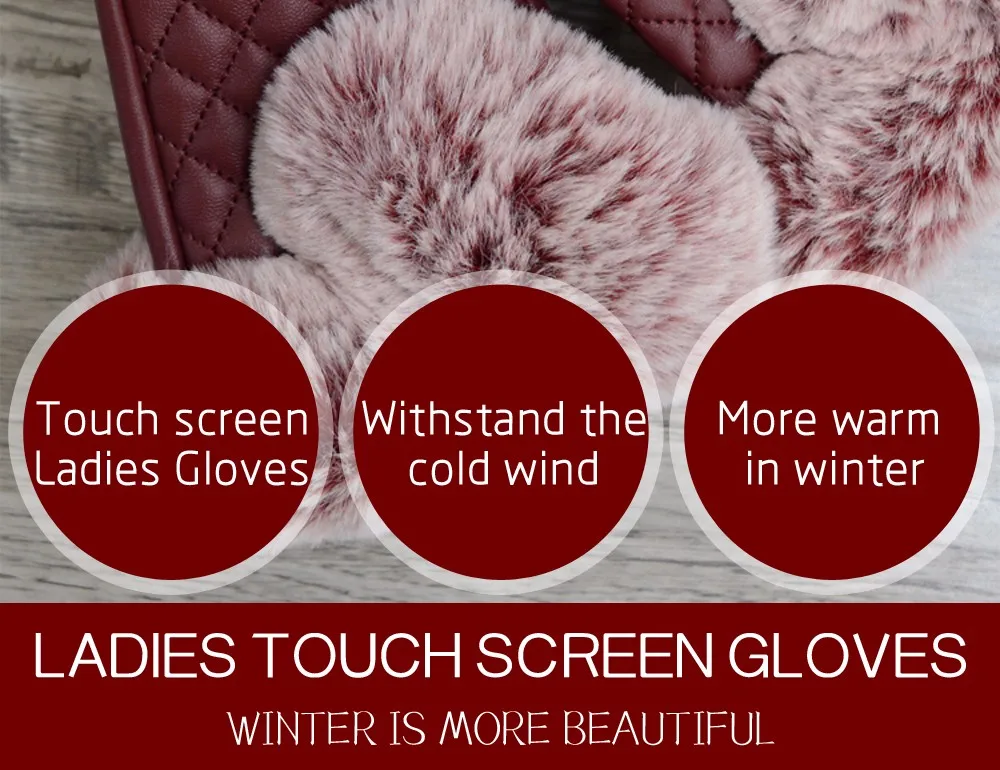 Фиолетовые кожаные зимние перчатки с сенсорным экраном без пальцев кожаные женские перчатки женские Сенсорный экран зимние перчатки