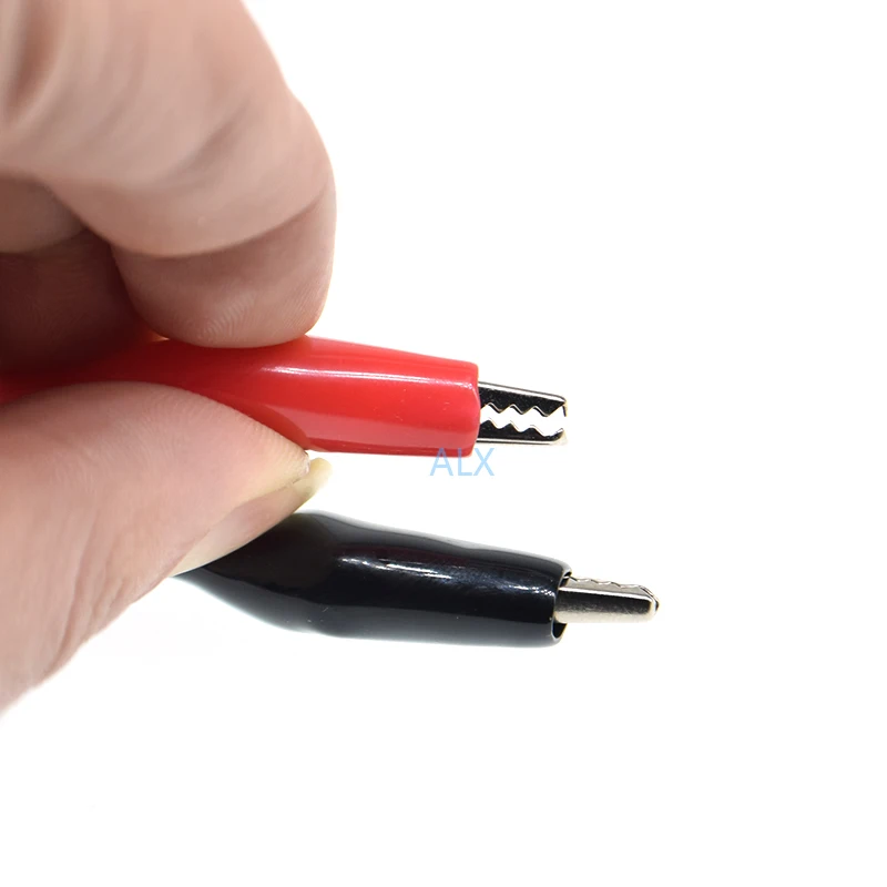 1PCS 1METER Double-ended RED and black Alligator clips cable jumper wire Test Leads crocodile clips wire