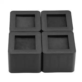 4 Pcs/Set Furniture Leg Risers PP Plastic Non-Slip Riser for Table Desk Bed Sofa Black Color