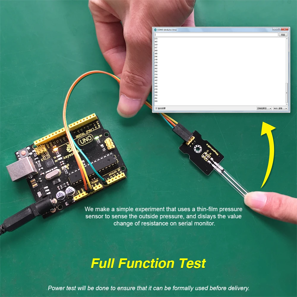 KEYESTUDIO Thin-Film Pressure Sensor for Arduino Black and Eco-Friendly