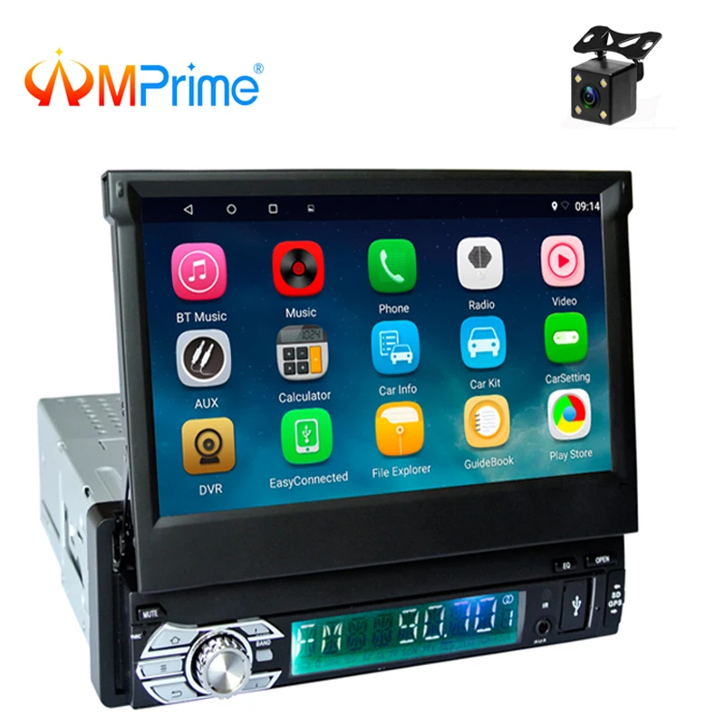 

AMPrime1 Din Android Car Radio Wifi Bluetooth Multimedia Players GPS Navigation 7 inch Retractable Touch Screen Auto Video Audio