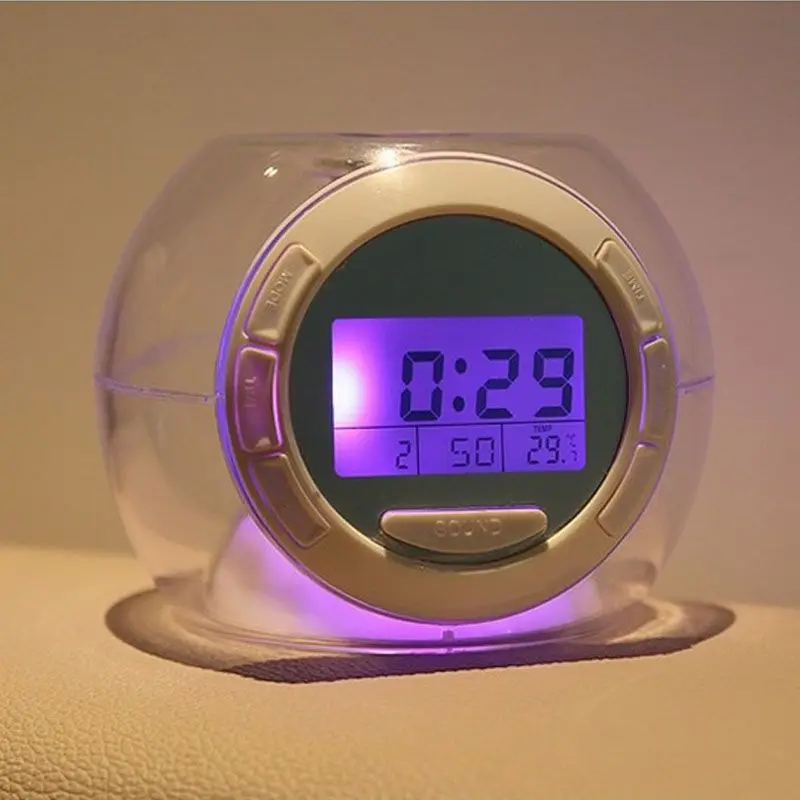 

Table Watch Snooze Bedside Radio Nixie Lamp Clock Decor for 7 Colors Change Talking LED Digital desk Alarm Clock Electronic