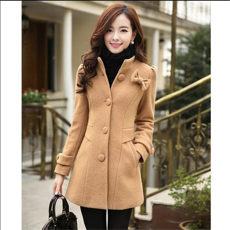 Manteau Yagenz Manches camel honey Laine Green Peacock À fruit Solide Coréenne Red Femme Hiver Blue En Longues Slim Automne hiver Femmes Chaud Dame 2017 Veste rwgqCrvO