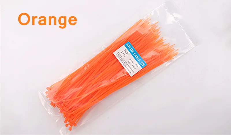 Fio de Cabo de Nylon Lote Laços Zip Abraçadeiras Série Kit Cor Preto Vermelho Laranja Amarelo Verde Azul Roxo 800 Pçs - 3*250mm 5 High Quality cable zip tie