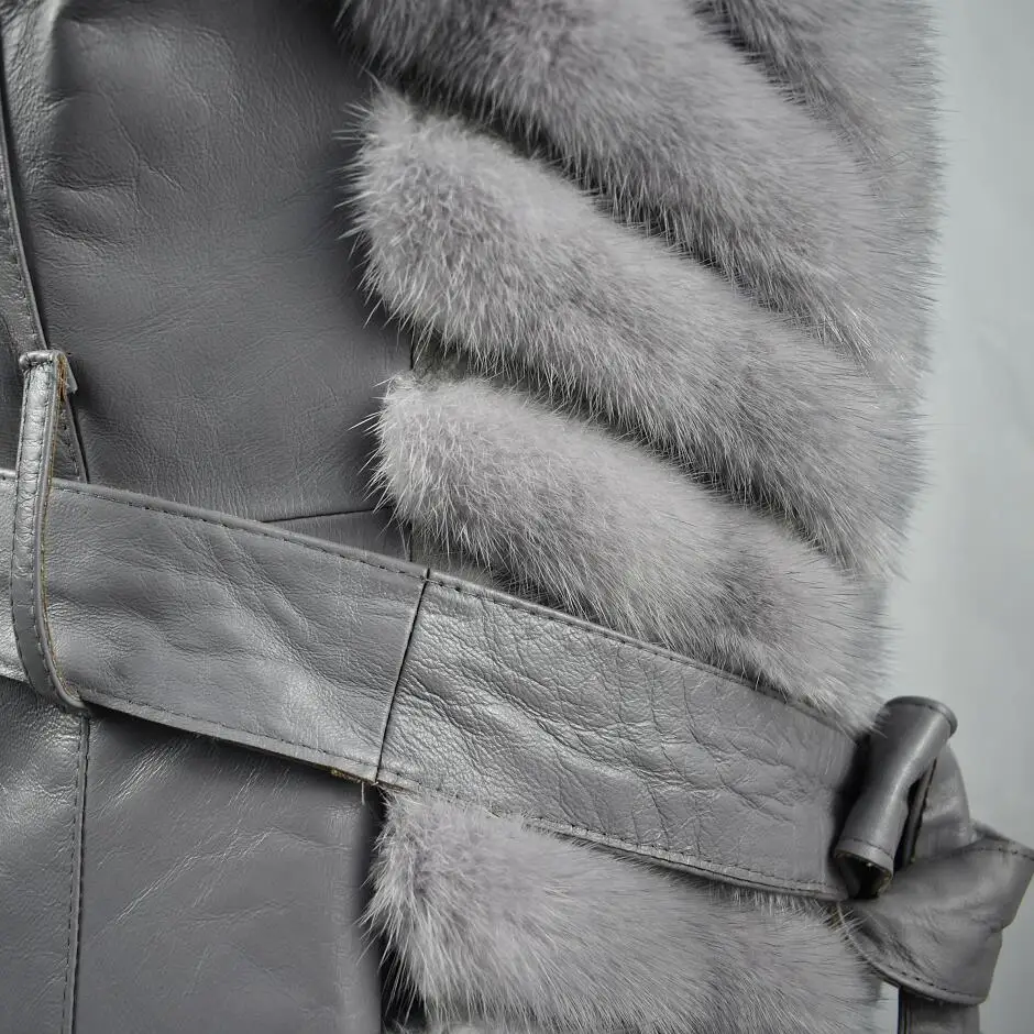 Femmes N Gilet gray Épaule En Transport Dark Vison Naturel 2008 Cuir black De Leisure Chaleur camel Cheval Fourrure Mode Véritable Dames color New Belle Gray Couvert qYqFwUH