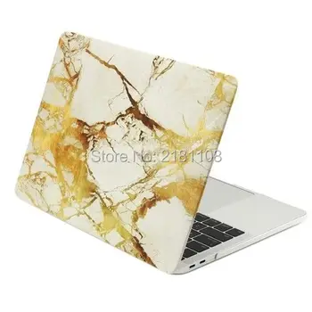

MARBLE WHITE/GOLD Black Matte Hard Case for Macbook Pro 13" A1706 /1708 15" A1707 - RELEASE 2016