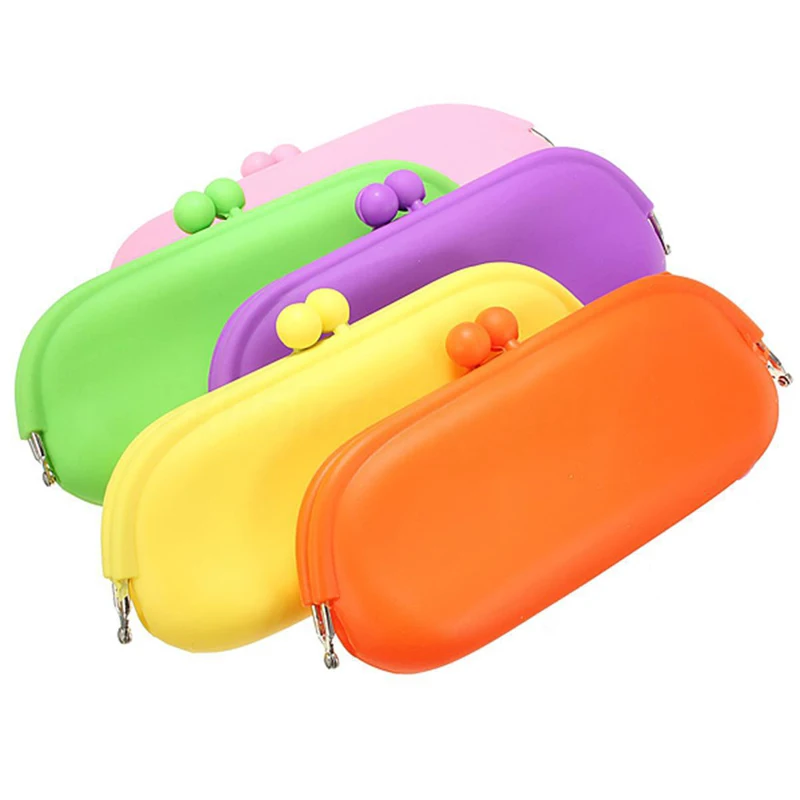 

2019 Famous Women bags New Candy Color Rubber Silicone Pouch Purse Wallet Glasses Cellphone Cosmetic Coin Bag Case