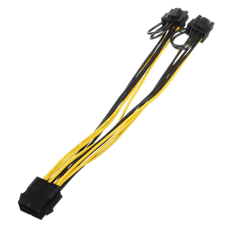 PCI Express Graphics Card Connector PC Power Supply Cable CPU 8pin to 2 PCIE 8(6+2)pin Cable Power Splitter for BTC Miner Mining