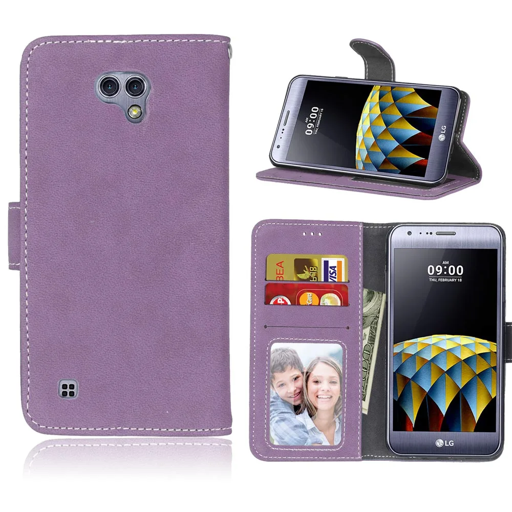 Luxury Matte Leather For LG X Cam Case Cover Wallet K580 5.2&quot Flip Protective Phone Back Skin | Мобильные телефоны и