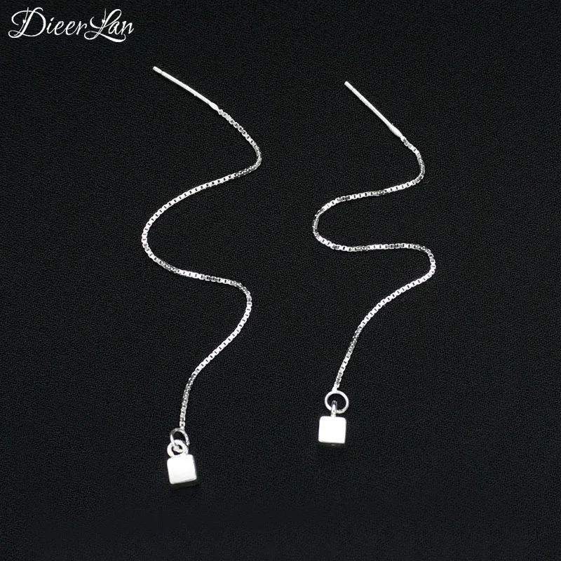 Женские длинные серьги кубики из серебра 925 пробы|earrings for|dropping earrings for womendrop |