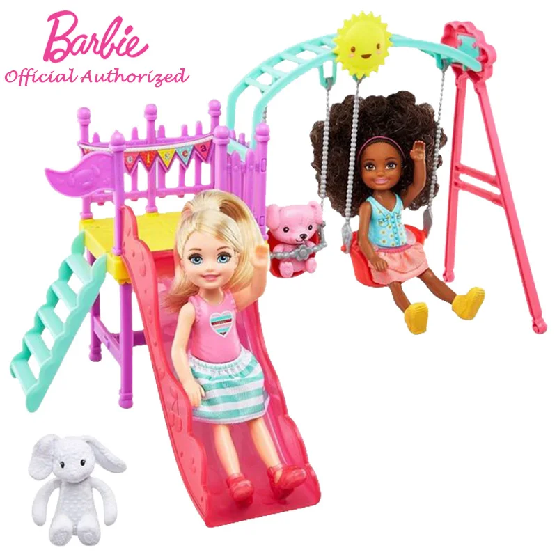 Барби авторизует Игрушки для девочек Барби клуб Челси кукла Спящая Барби кровать Мода для девочек Забавные игрушки для щенков на день рождения FXG83 - Цвет: FTF93