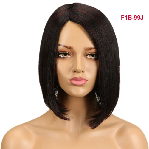 Lekker парики для волос человеческие волосы короткие прямые парики для черных и белых женщин Remy человеческих волос парик бразильский парик сделал десять цветов по цене - Цвет волос: F1B/99J