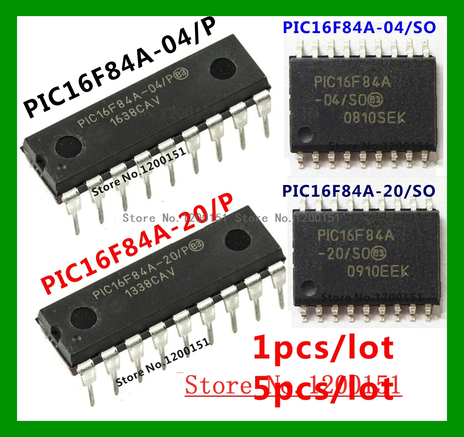 

PIC16F84A PIC16F84A-04/P PIC16F84A-20/P DIP18 PIC16F84A-04/SO PIC16F84A-20/SO SOP18