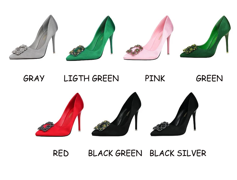 Women's Pumps Shoe Office Lady Slip-On Red Women Shoes Hgh Heel Sandals Crystal Luxury Brand Shoes Women 2018 High Heels Party   (13)