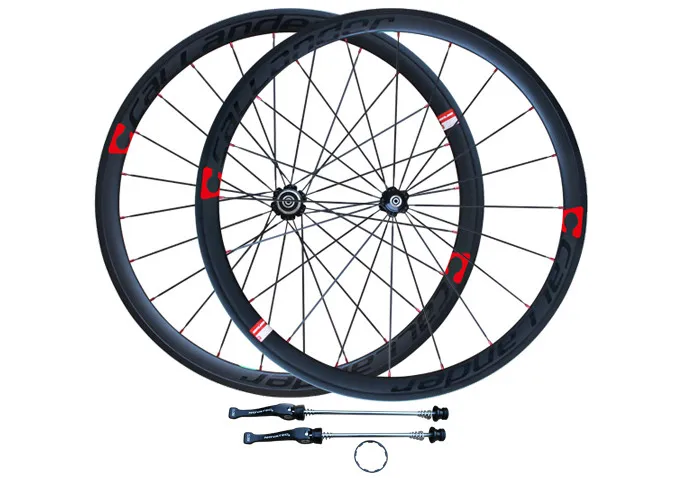 High Quality Strong CALLANDER 700C 48mm clincher rims Road bike matt 3K full carbon bicycle wheelsets 38 50mm width 3 Color